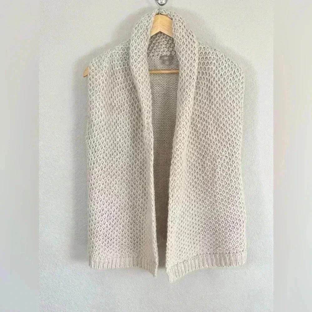 J Jill Chunky Knit Alpaca Blend Sweater Vest Cardigan Women's Medium